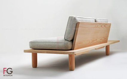 Sofa gỗ đệm nỉ cafe RONDO 2