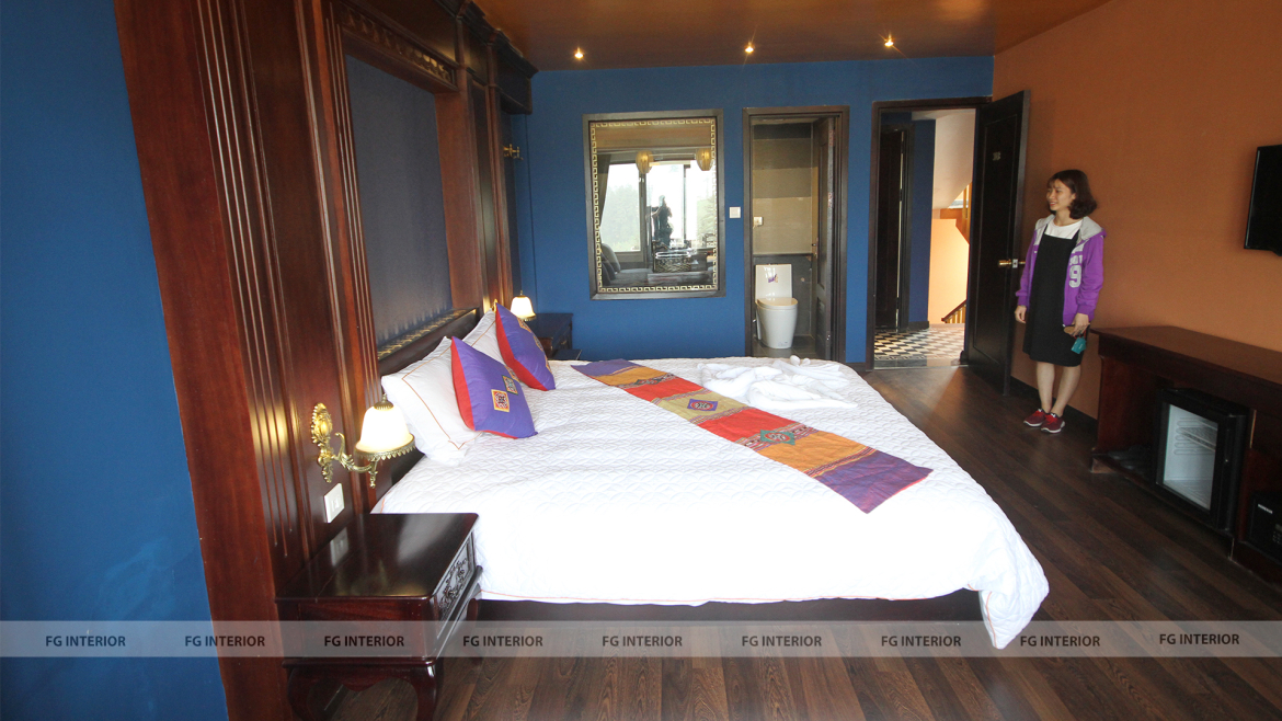 Thiết kế nội thất Pearl Hotel tân cổ điển kết hợp với phong cách phối màu color block 