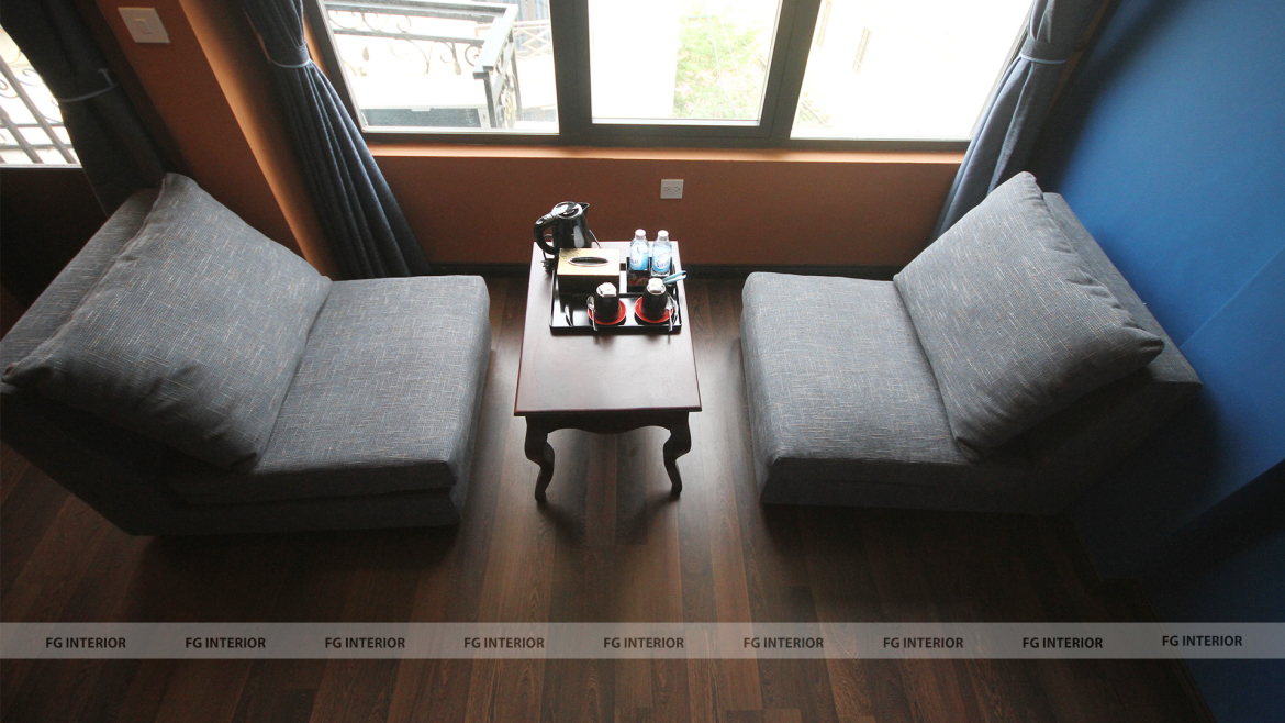 Thiết kế nội thất Pearl Hotel tân cổ điển kết hợp với phong cách phối màu color block 