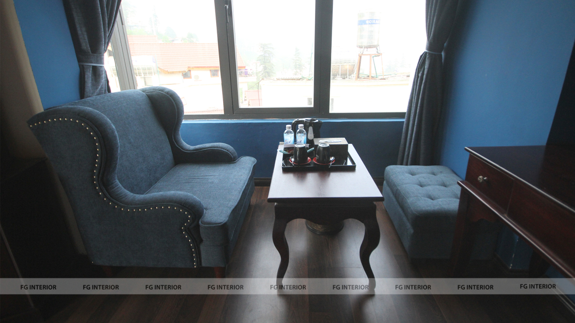 Thiết kế nội thất Pearl Hotel tân cổ điển kết hợp với phong cách phối màu color block 